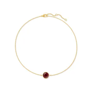 Harley Chain Bracelet with Red Siam Round Crystals from Swarovski Gold Plated