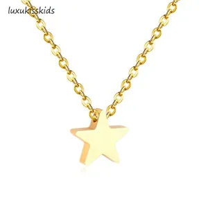 Heart And Star Pendants Necklaces Stainless Steel Necklace