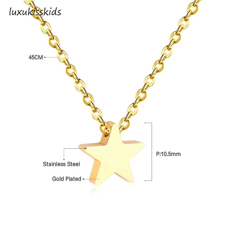 Heart And Star Pendants Necklaces Stainless Steel Necklace