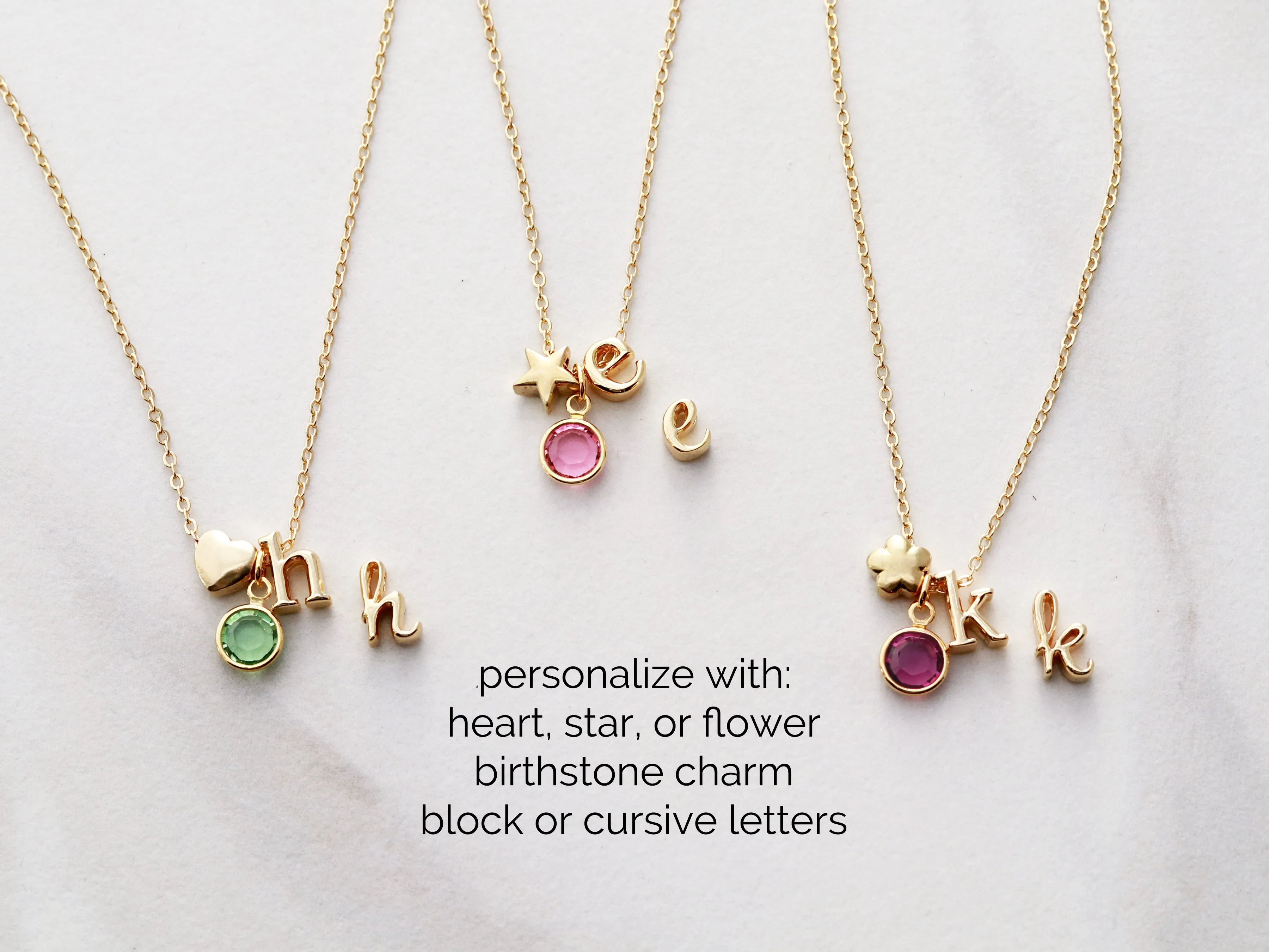 Heart Birthstone Initial Bracelet