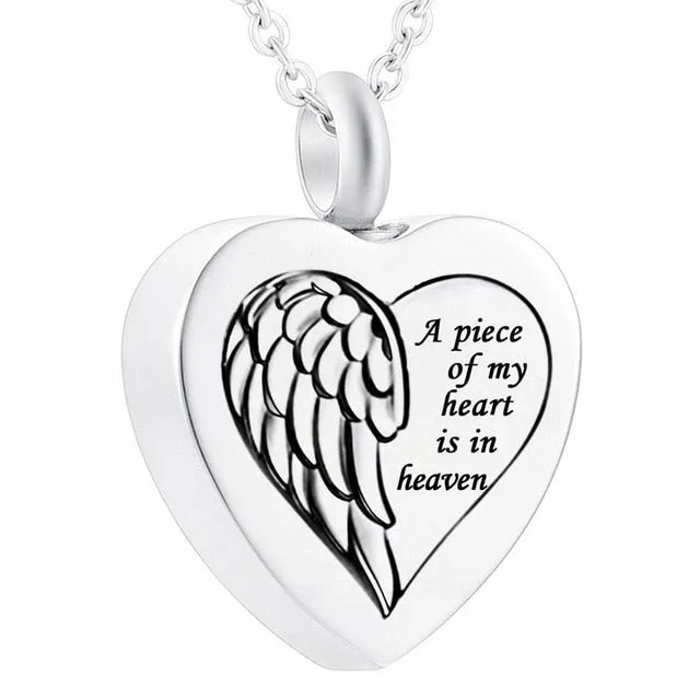 Heart Shaped Cremation Memorial Pendant