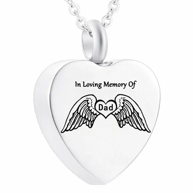 Heart Shaped Cremation Memorial Pendant