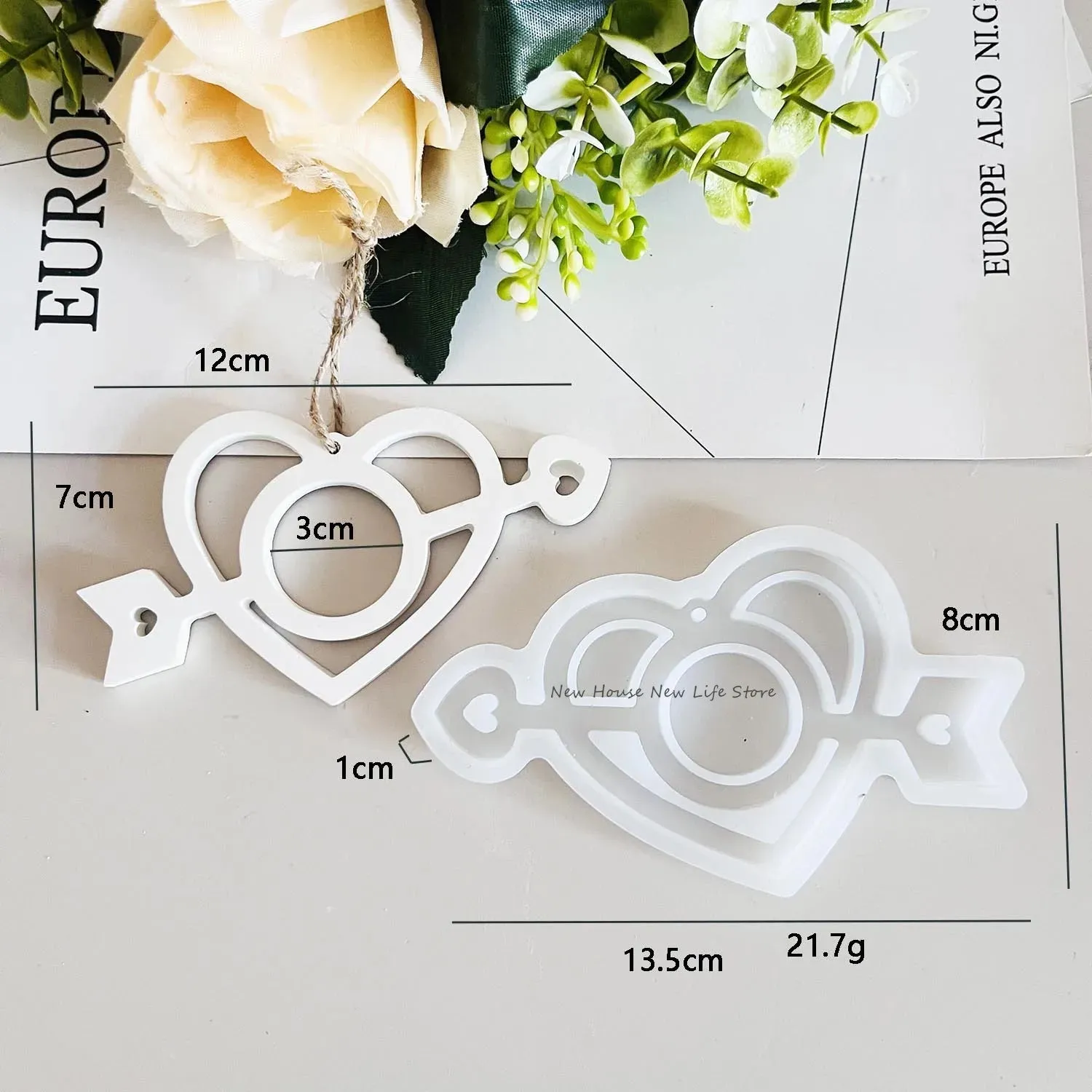Heart-Shaped Silicone Candy Mold – Valentine's Pendant & Keychain