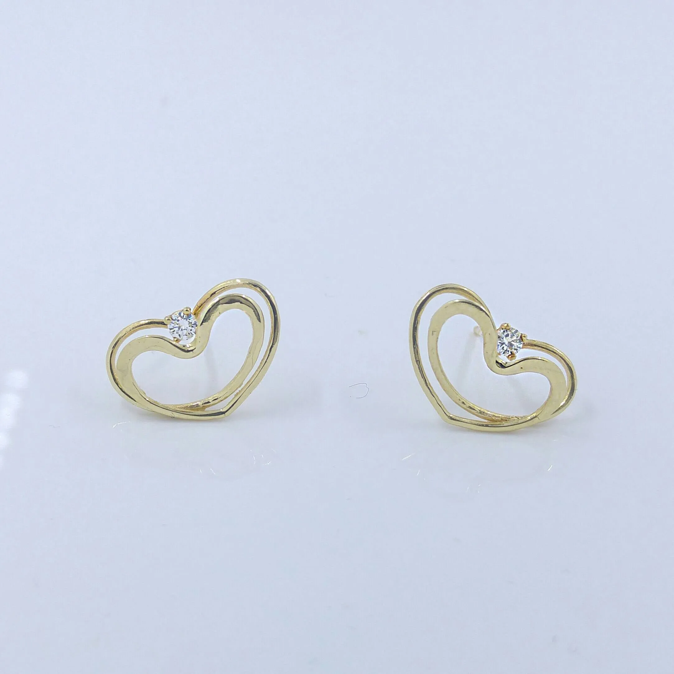 Heart Stud Diamond Vintage Earrings