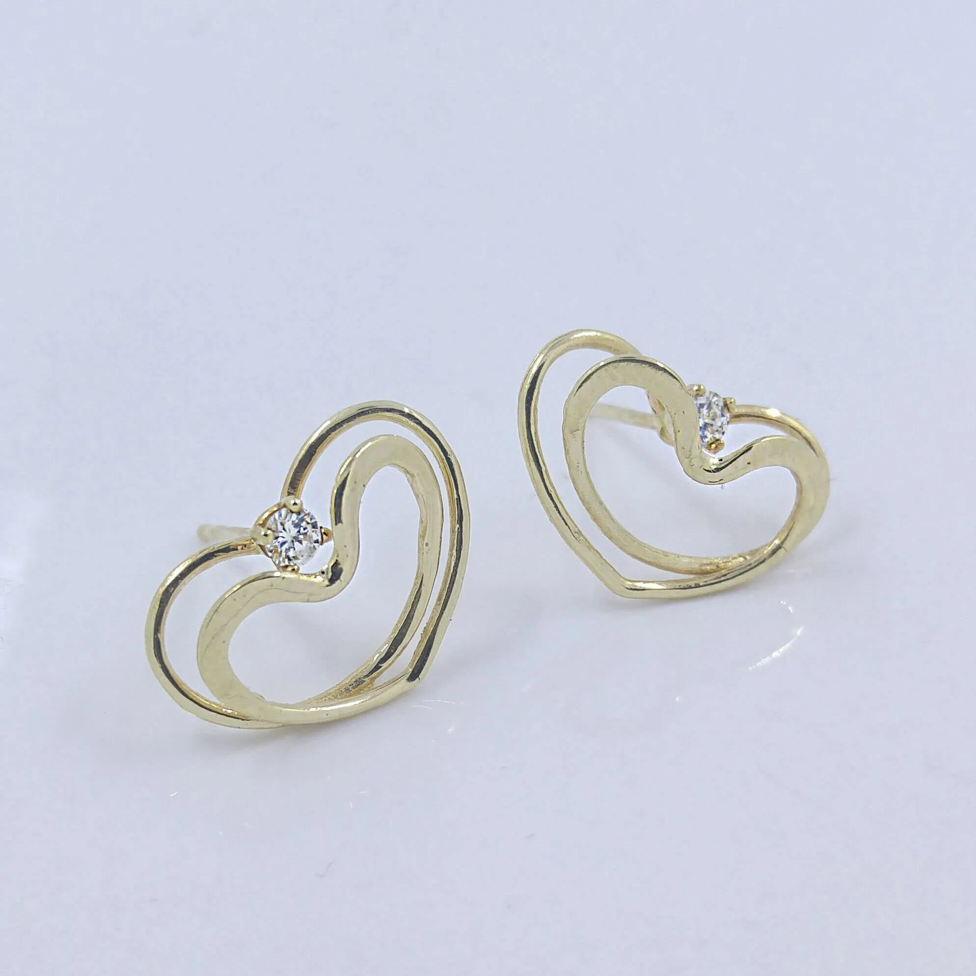 Heart Stud Diamond Vintage Earrings