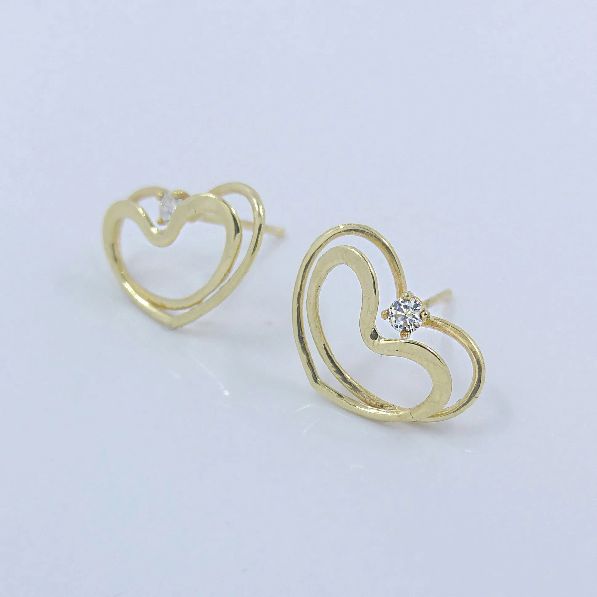 Heart Stud Diamond Vintage Earrings