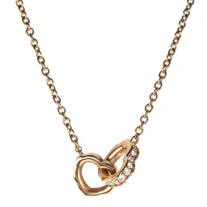 Hearts On Fire 18k Rose Gold Interlocking Heart Necklace