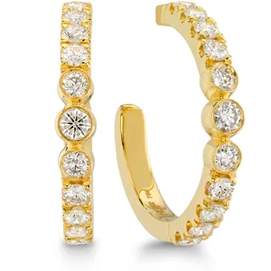 Hearts On Fire Copley Bezel Hoop Diamond Earrings