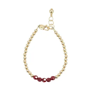 January Birthstone Bracelet (3MM   4MM beads)