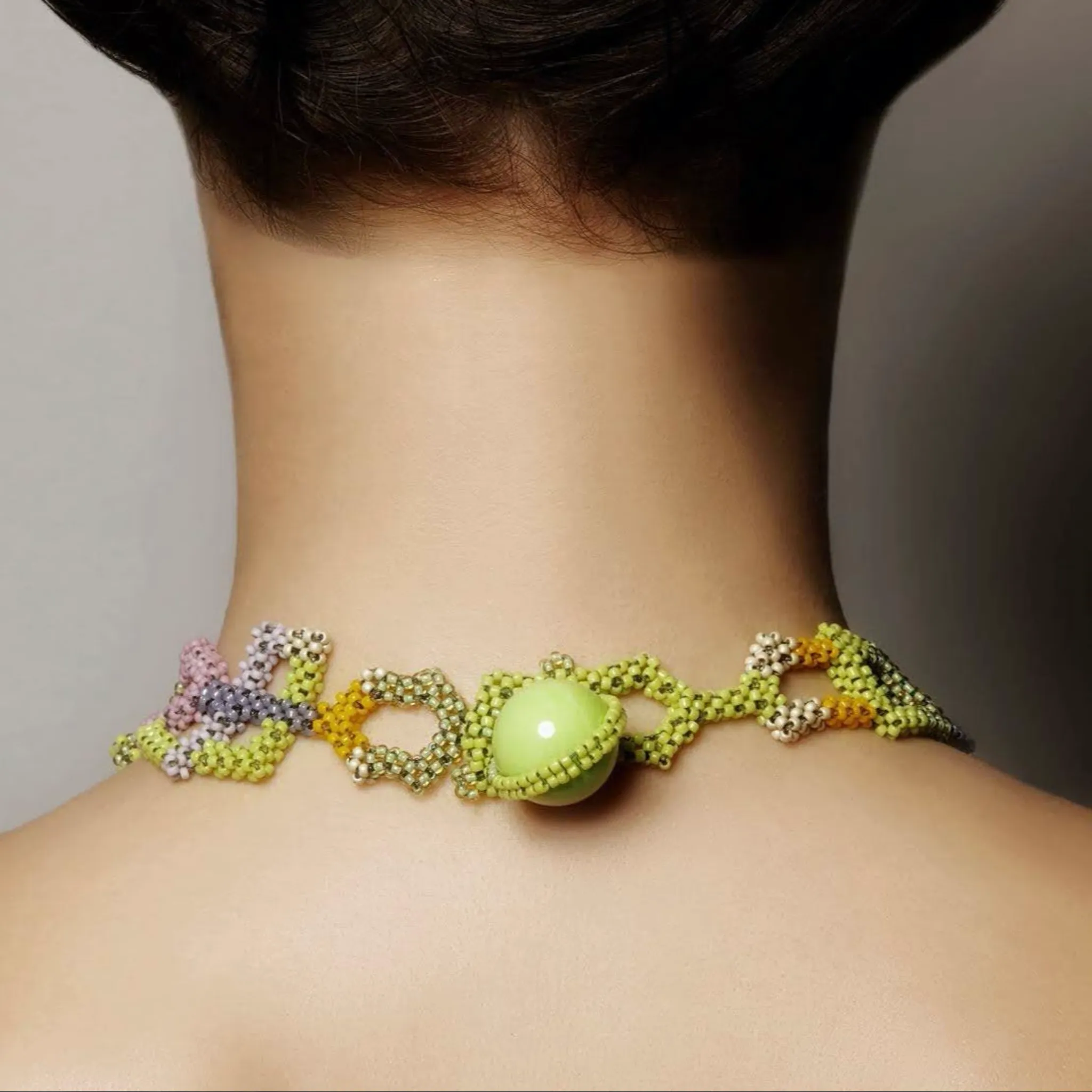 Japanese and Vintage Beads Wiener Symphony Collar Necklace