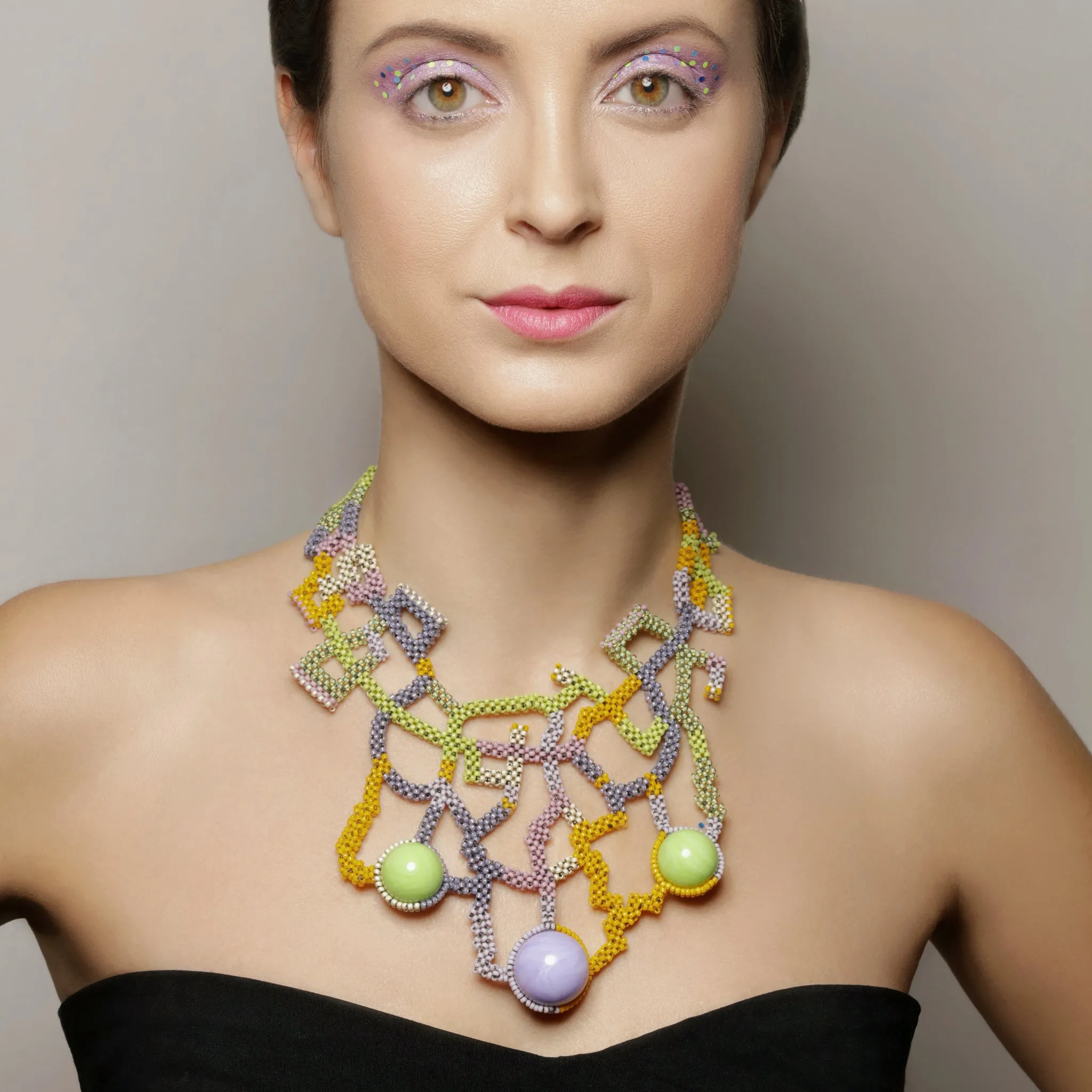 Japanese and Vintage Beads Wiener Symphony Collar Necklace