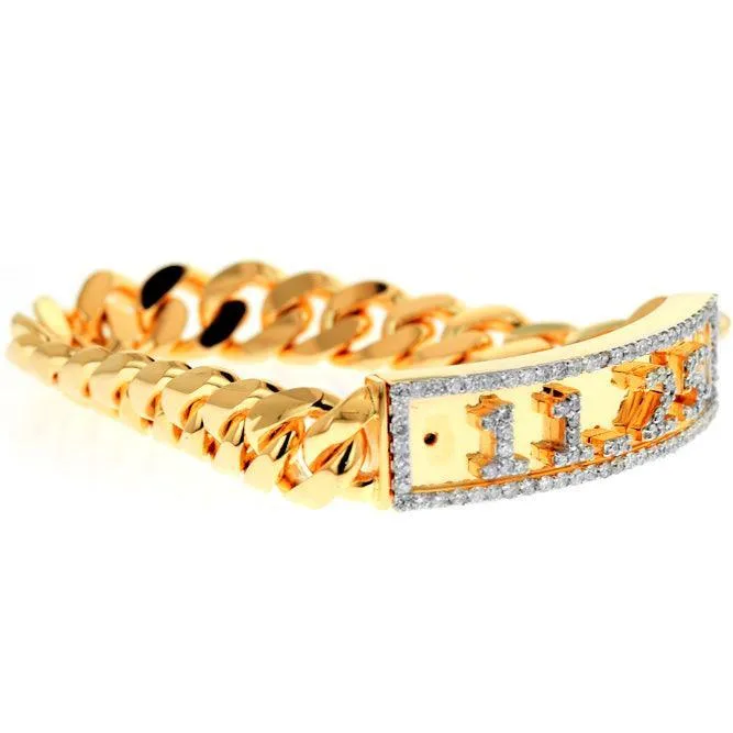 JDTK-B152608- CUBAN LINK DIAMOND NAME PLATE  BRACELET