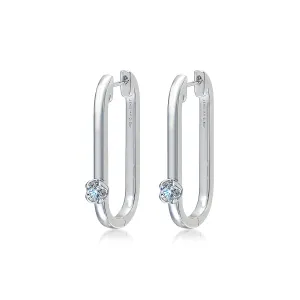 J'evar Lotus Petals U-Shaped Hoop Diamond Earrings