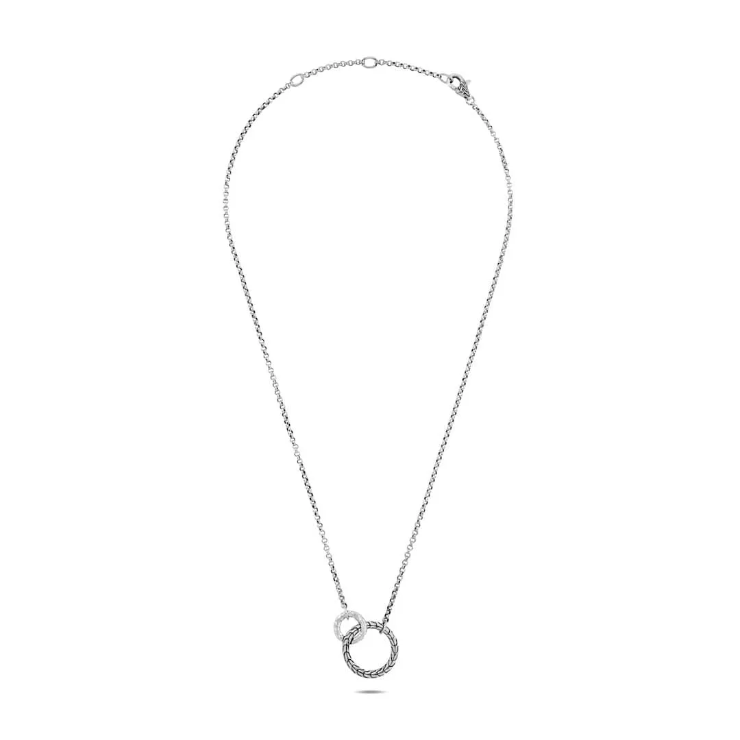 John Hardy Hammered Silver Chain Interlinking Necklace
