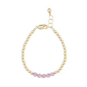 June Birthstone Bracelet (3MM   4MM beads)