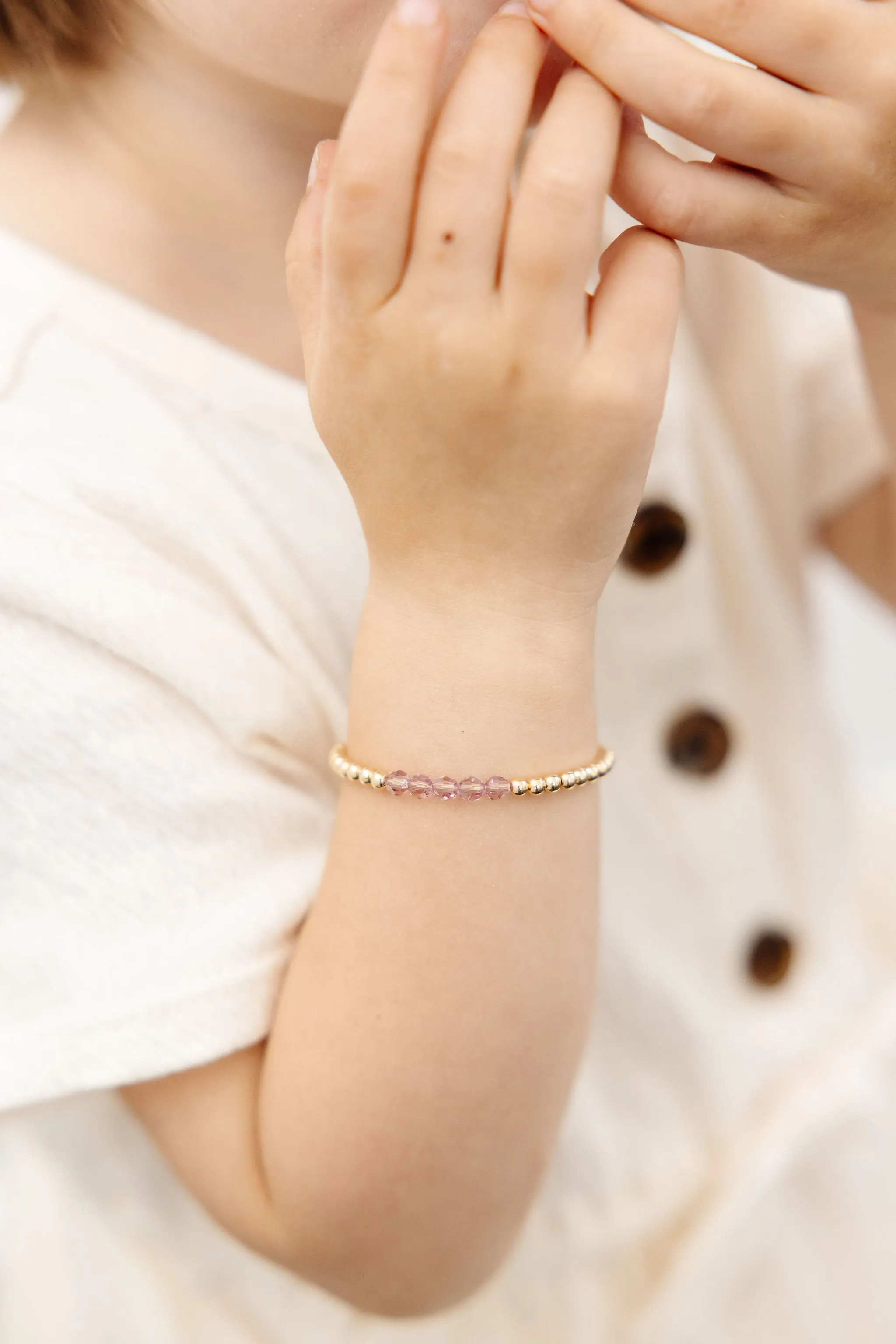 June Birthstone Bracelet (3MM   4MM beads)