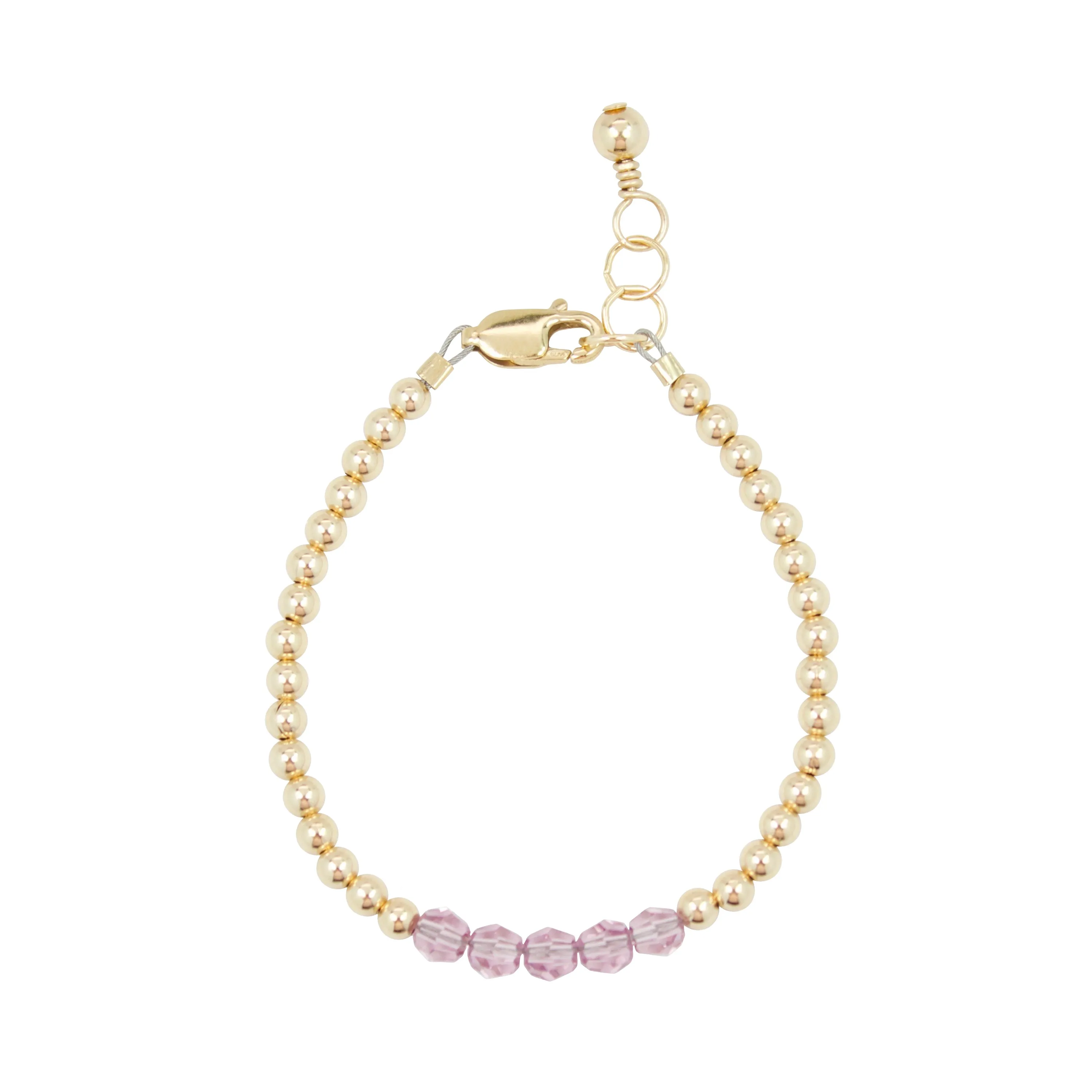 June Birthstone Bracelet (3MM   4MM beads)