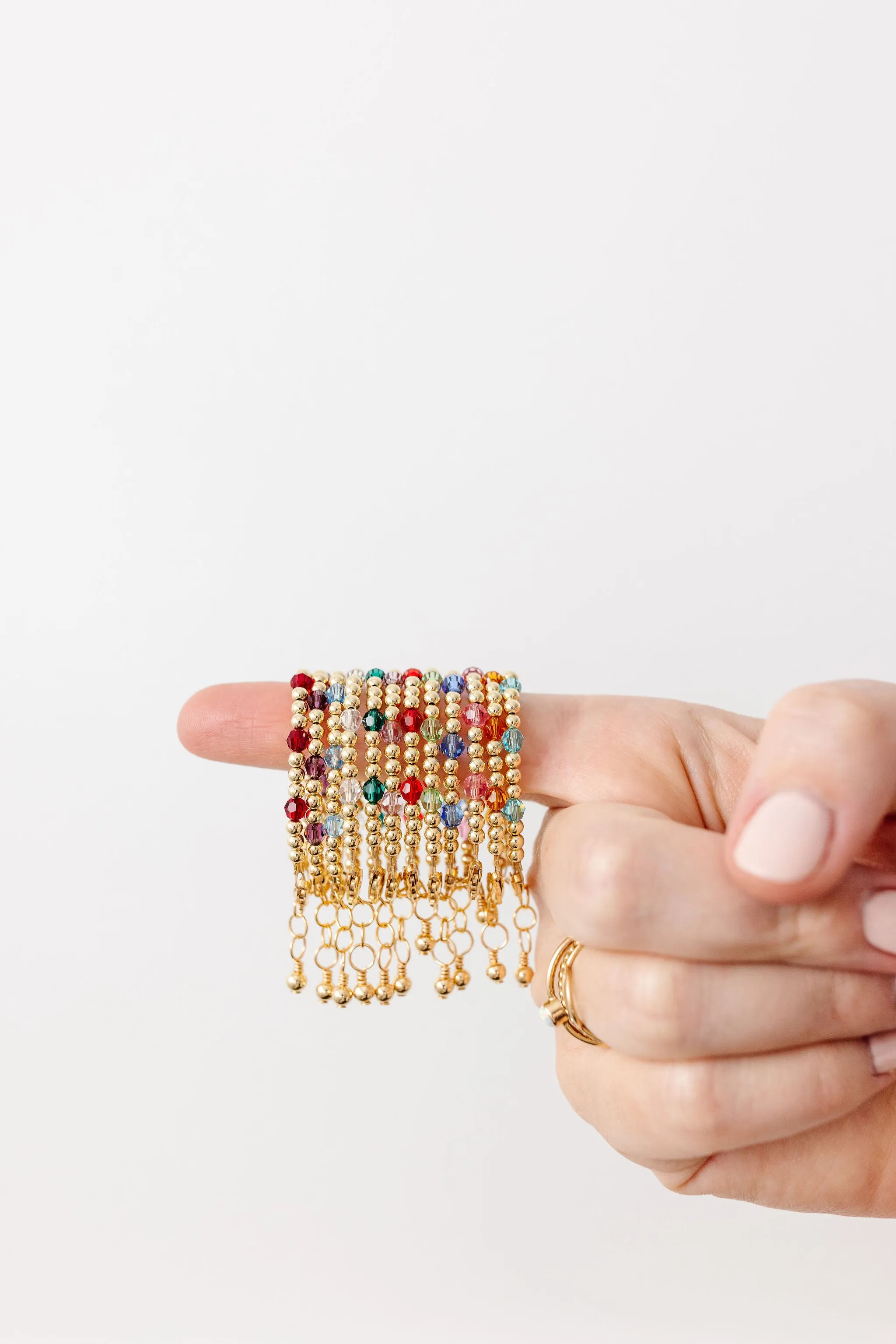 June Birthstone Dotted Bracelet (3MM   4MM beads)