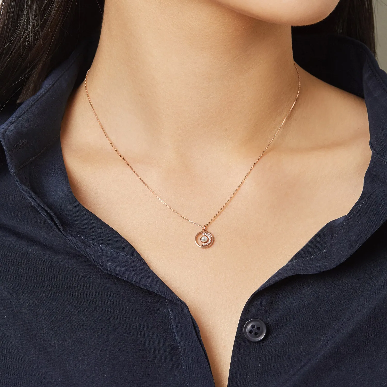 [June Birthstone] Petite D.D Gold Necklace JDRNRWS126W