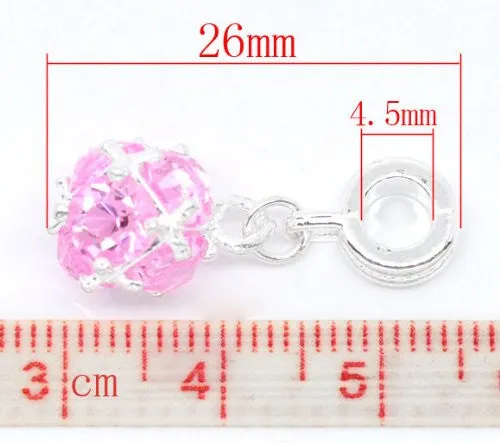 June/OctoberBirthstone Dangle European Bead Compatible for Most European Snake Chain Charm Bracelet