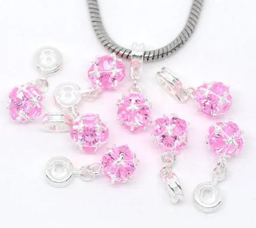 June/OctoberBirthstone Dangle European Bead Compatible for Most European Snake Chain Charm Bracelet
