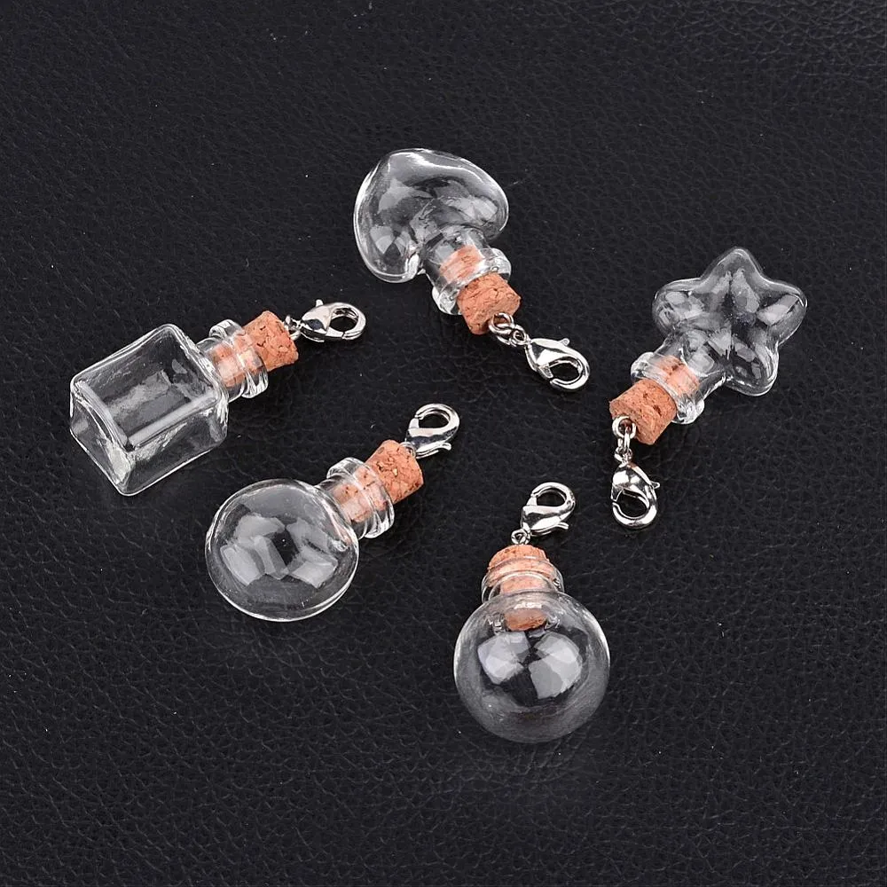 Keepsake Glass Bottle Pendants 43x20 Star