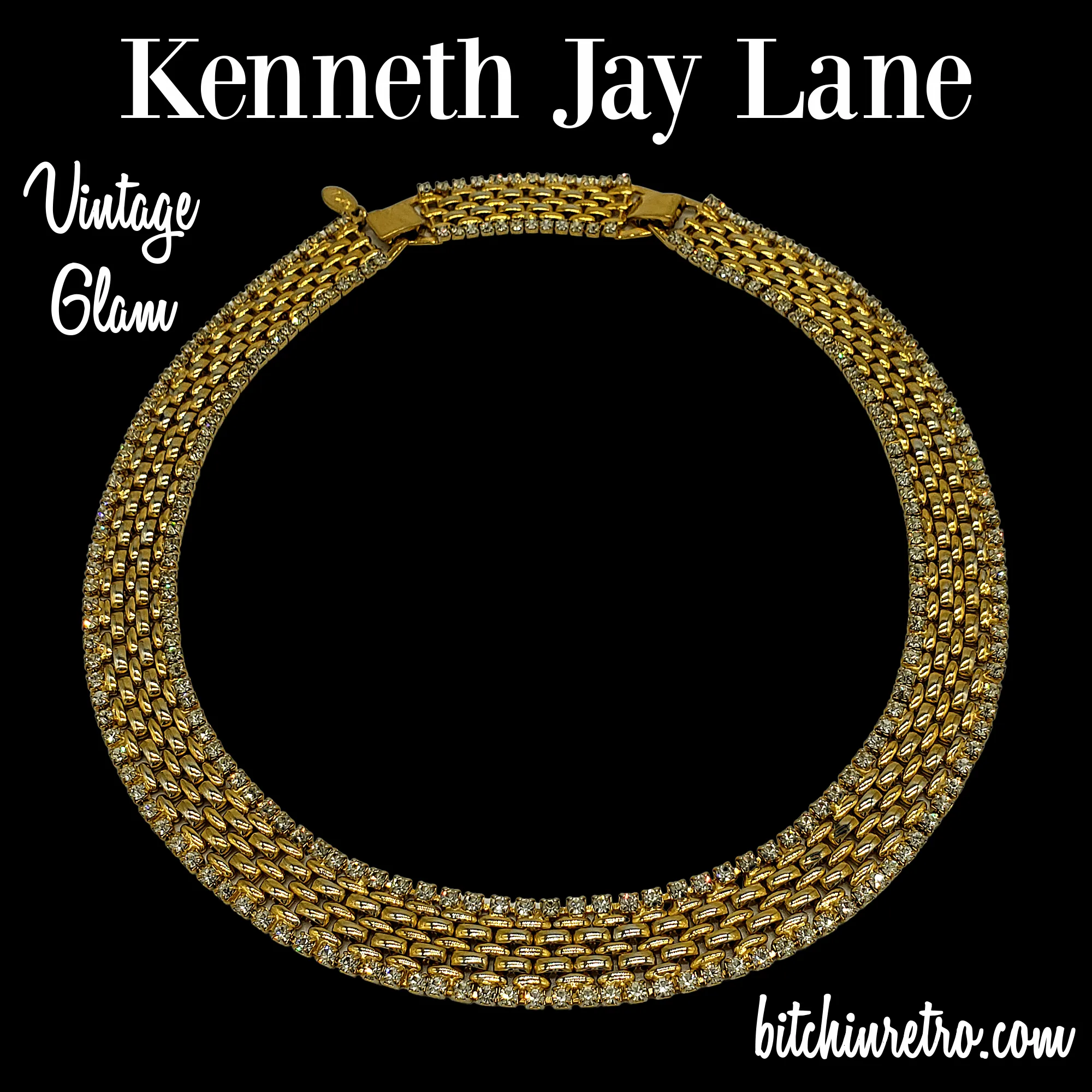 Kenneth Jay Lane Vintage Rhinestone Necklace