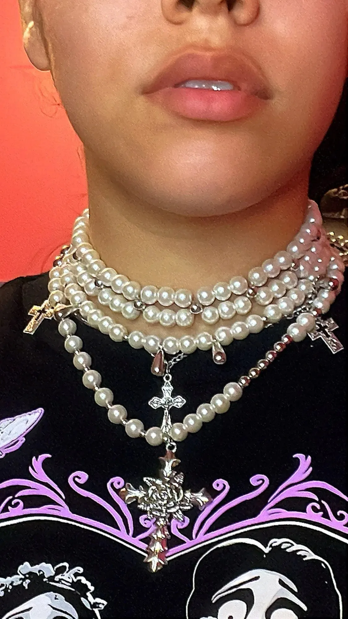 Khaleesi Vintage Pearl Necklace Stack