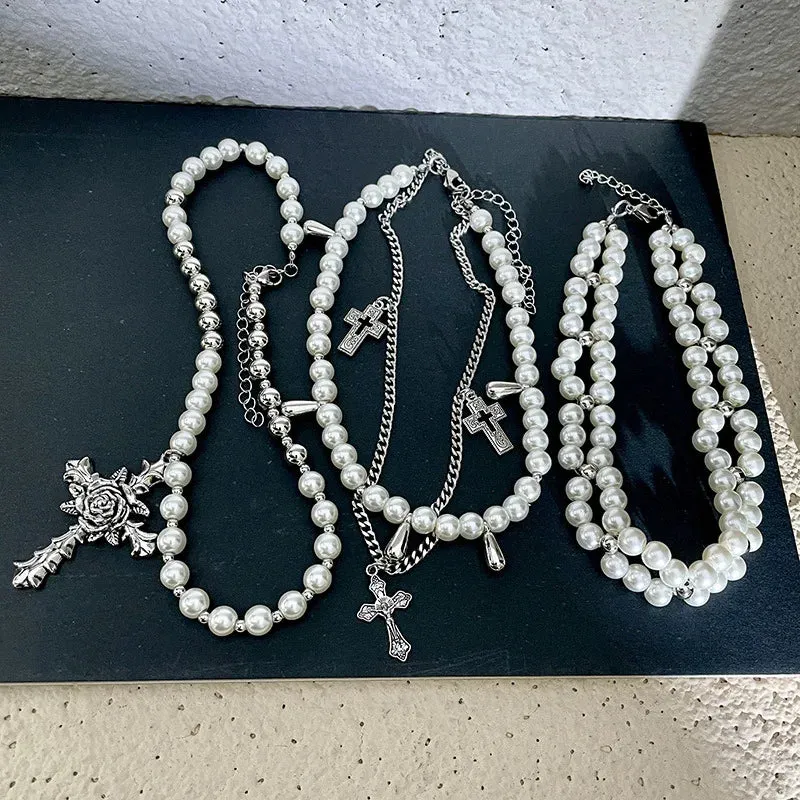 Khaleesi Vintage Pearl Necklace Stack