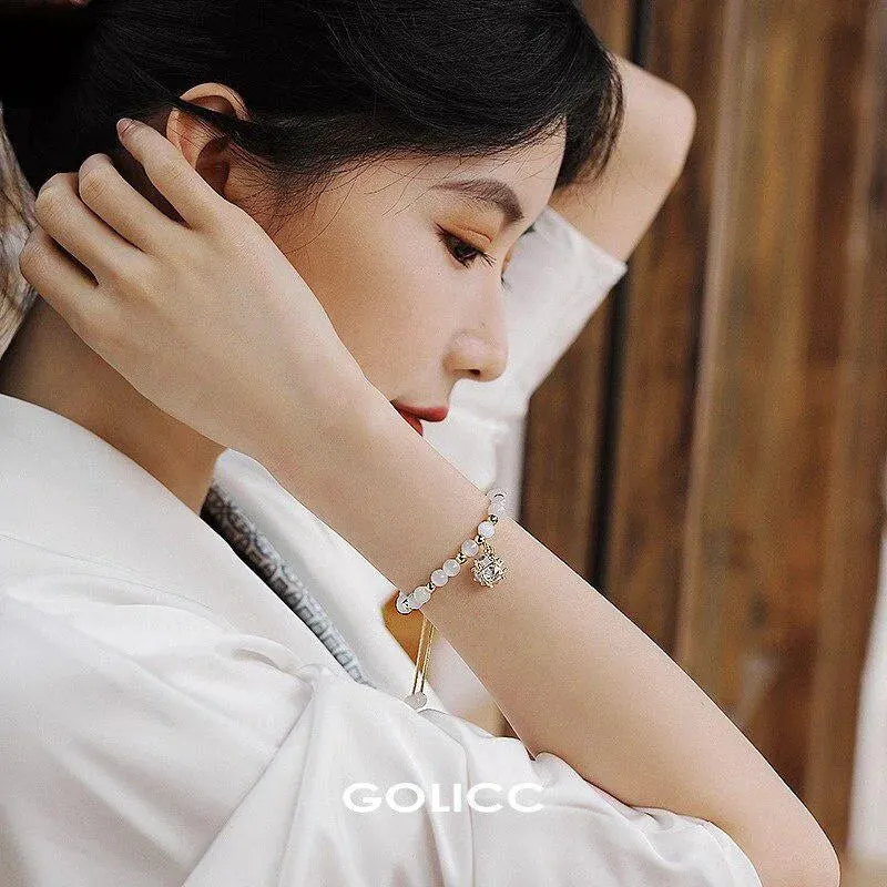 Korean Fashion New High-end Simple Opal Pendant Bracelet Fashion Jewelry Geometric Zircon Pendant Accessories Ladies Bracelet