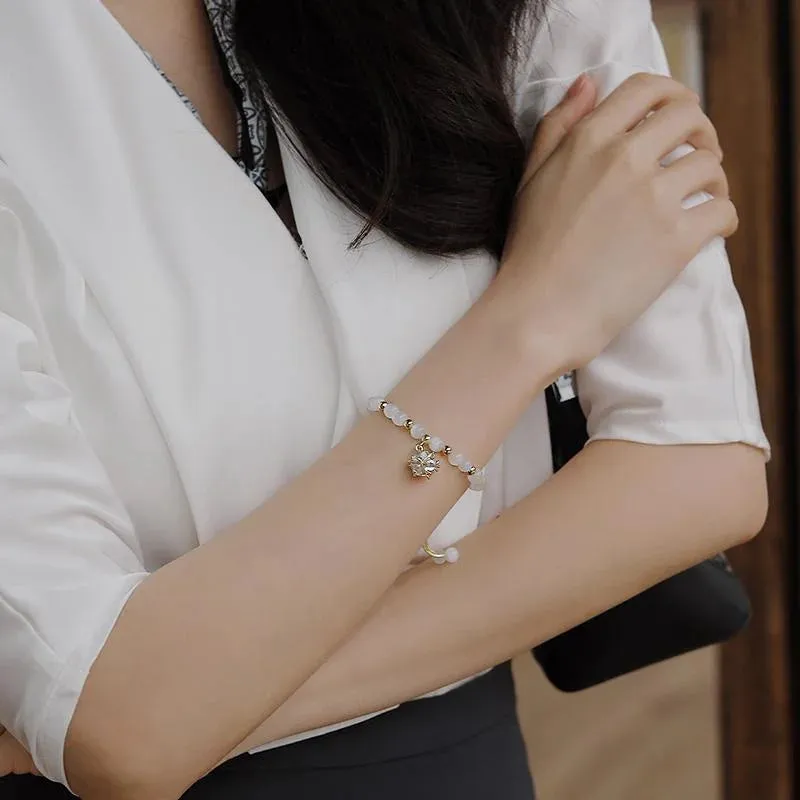 Korean Fashion New High-end Simple Opal Pendant Bracelet Fashion Jewelry Geometric Zircon Pendant Accessories Ladies Bracelet
