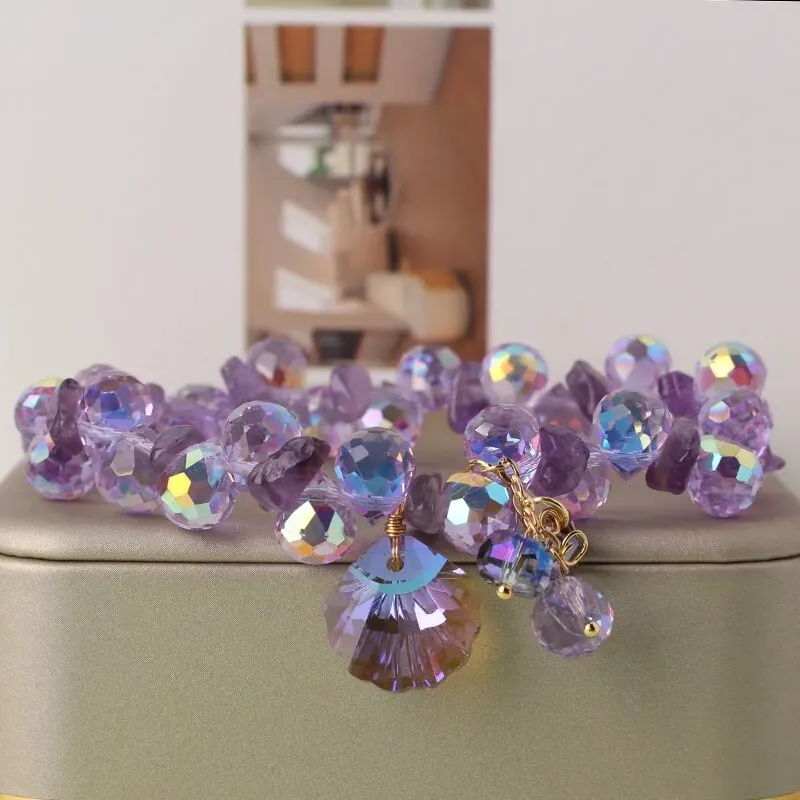 Korean style holiday travel gift Crystal double bracelet for women gift Joker clothes temperament jewelry for women friends gift
