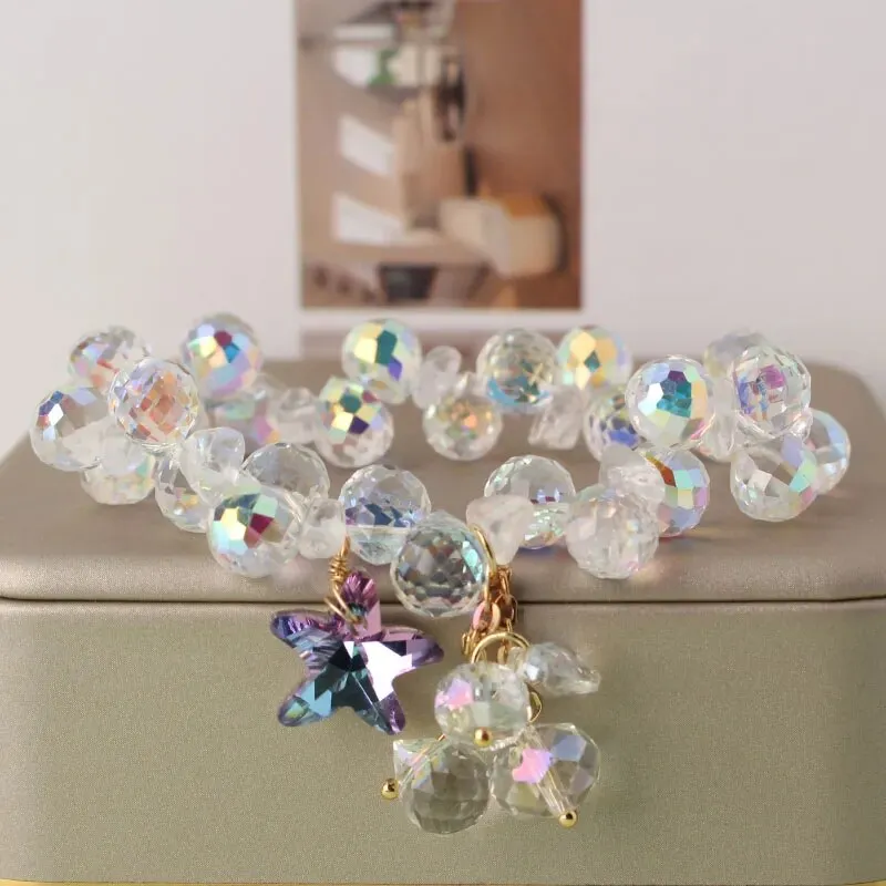 Korean style holiday travel gift Crystal double bracelet for women gift Joker clothes temperament jewelry for women friends gift