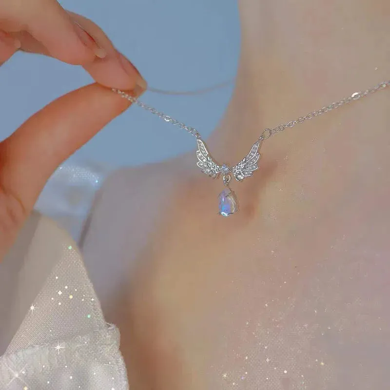 Kpop Y2K Aesthetic Butterfly Pendant Necklace for Women Hip Hop Vintage Double Chain Heart Necklaces Girls Gifts Jewelry
