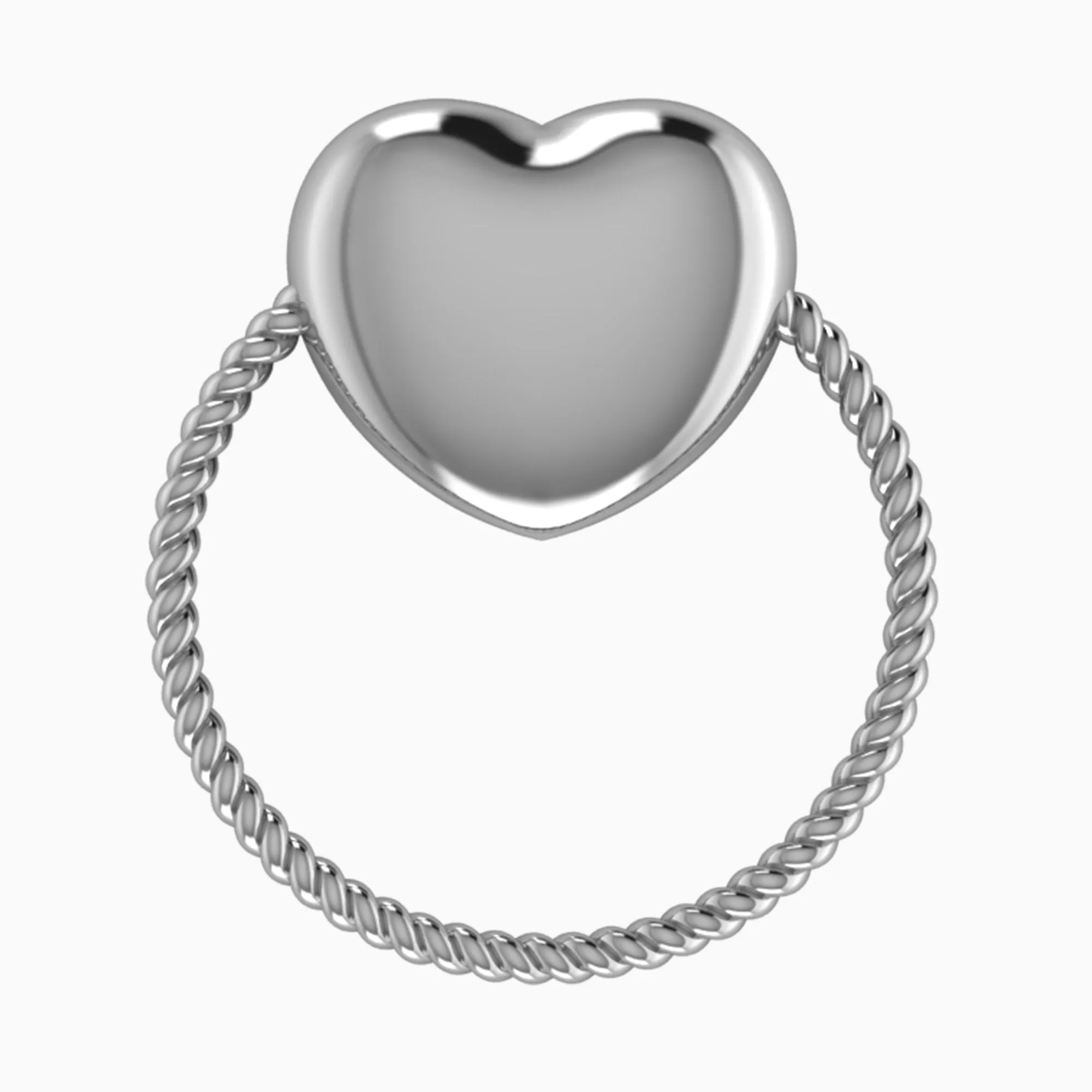 Krysaliis Sterling Silver Rattle - Rope Ring Heart