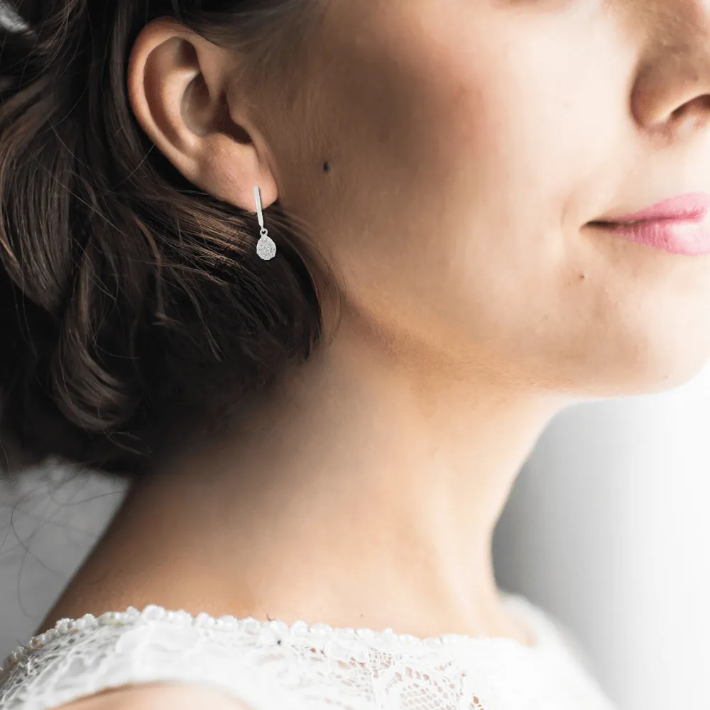 Lab Diamond TearDrop Hoop Earrings