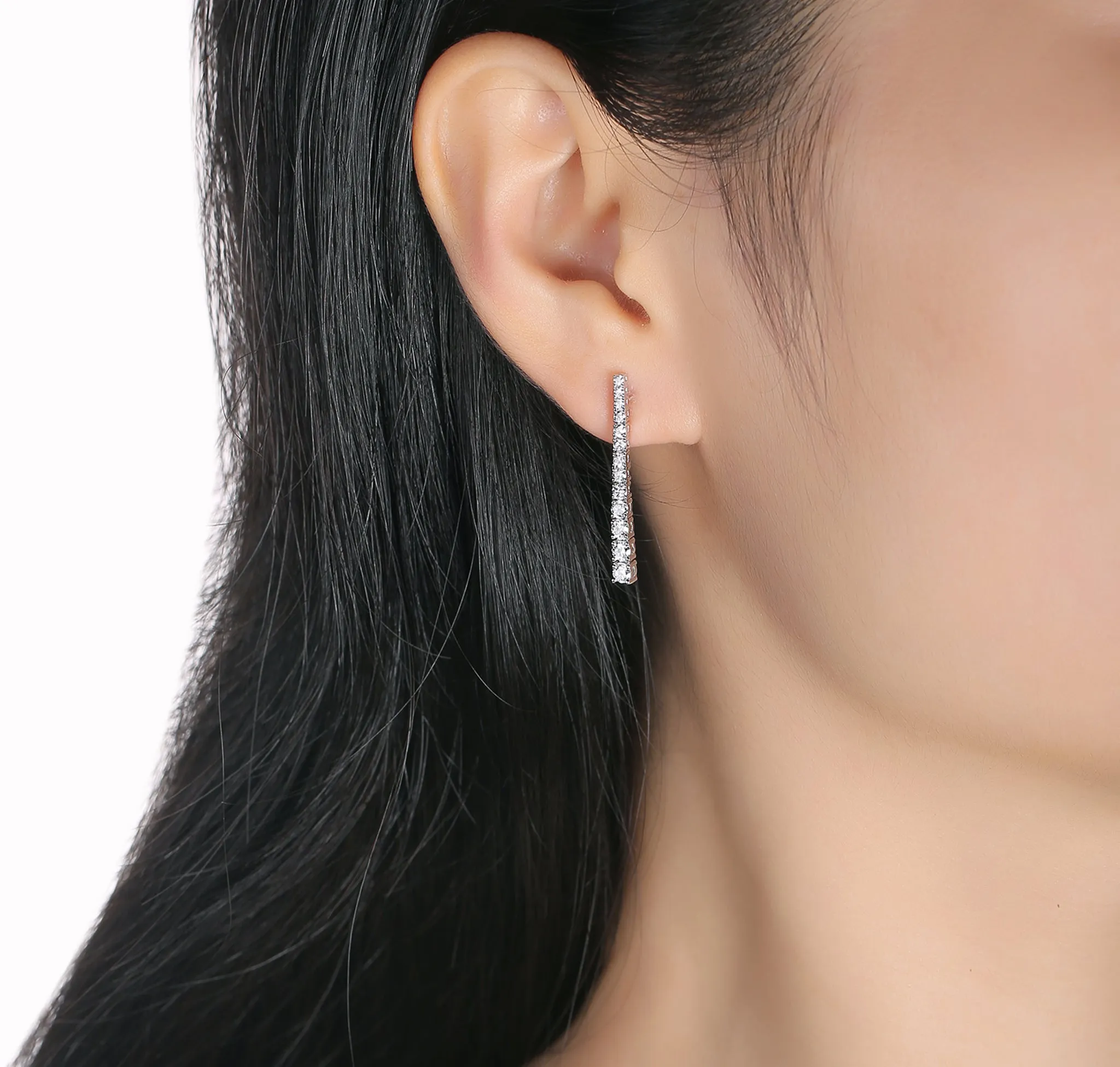 Lab Grown Diamond 0.77ctw Straight Earrings E-01946WHT