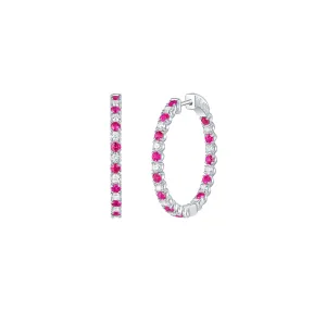 Lab Grown Diamond 2.23ctw In and Out Hoop Earrings <br> E-01163WRB