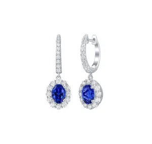 Lab Grown Diamond 3.03ctw Halo Drop Dangle Earrings <br> E-01918BSA