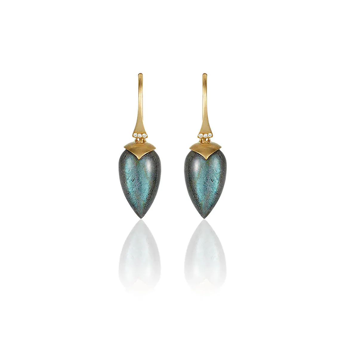 Labradorite plumb drop earrings