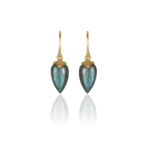 Labradorite plumb drop earrings
