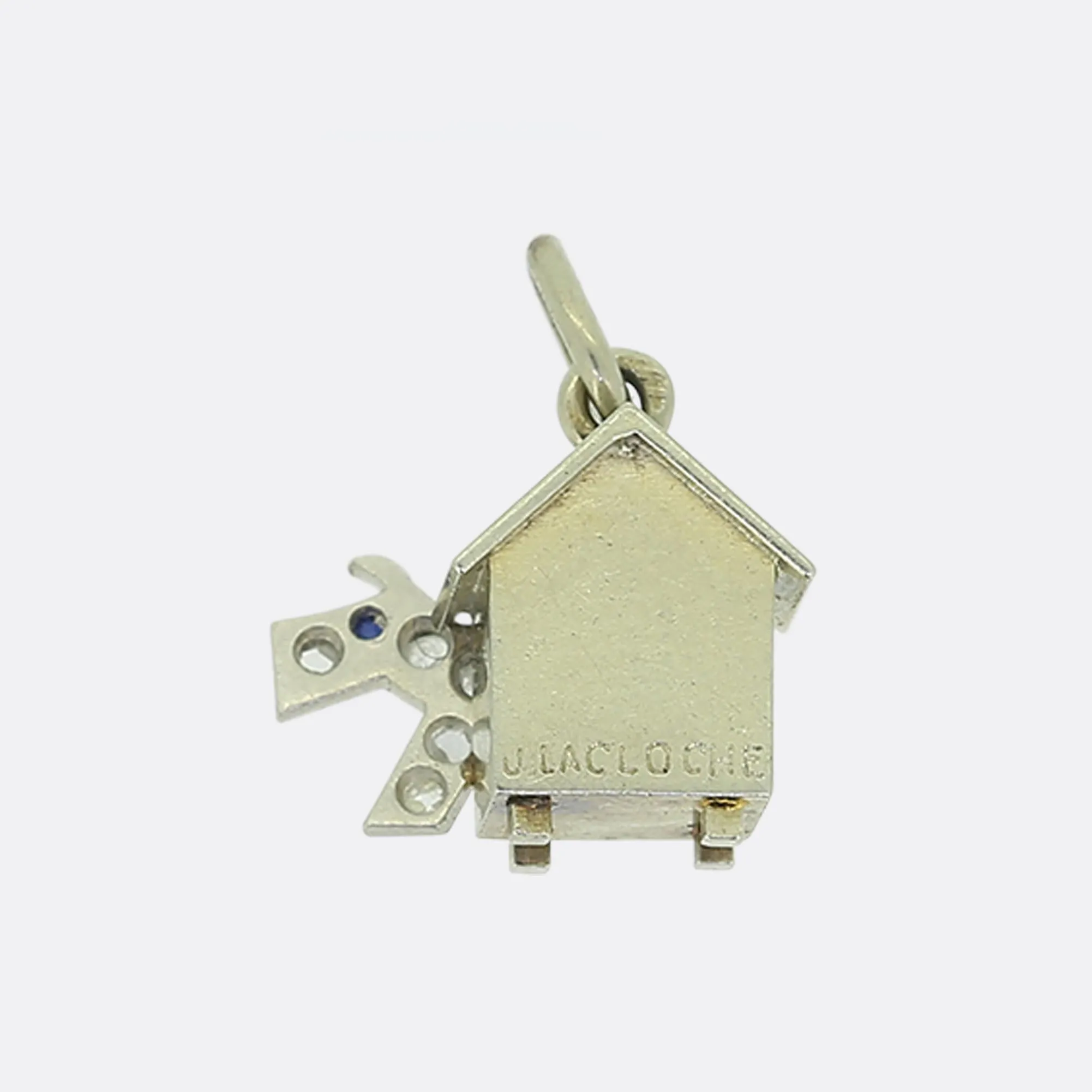 LaCloche Sapphire and Diamond Dog House Charm Pendant