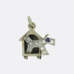 LaCloche Sapphire and Diamond Dog House Charm Pendant