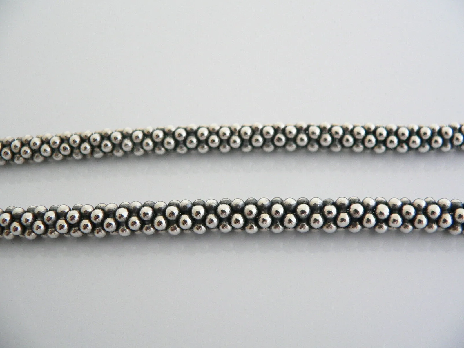 Lagos Caviar Silver Multi Bead Link Necklace Pendant Hook Chain Heavy Gift Love