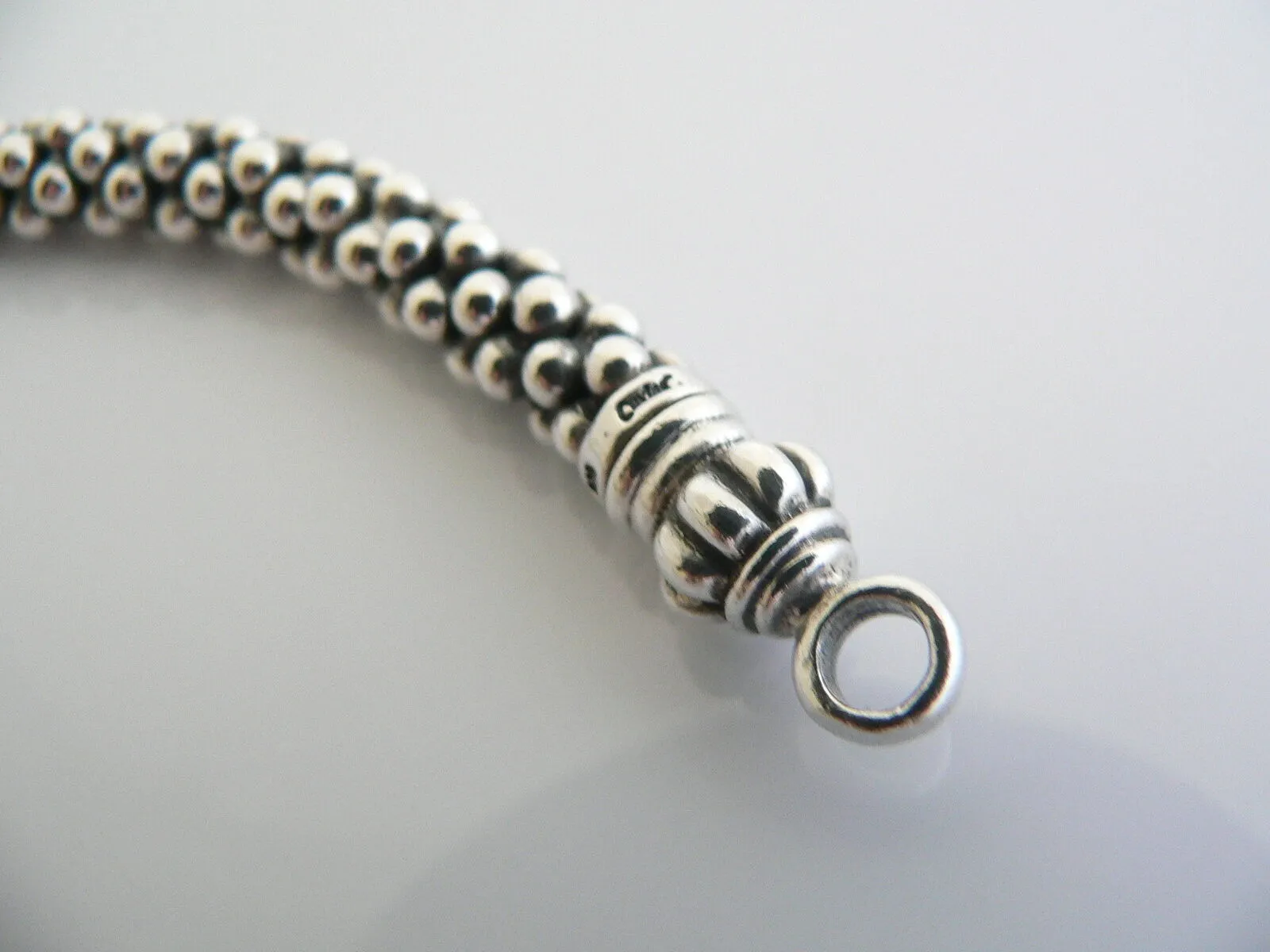 Lagos Caviar Silver Multi Bead Link Necklace Pendant Hook Chain Heavy Gift Love