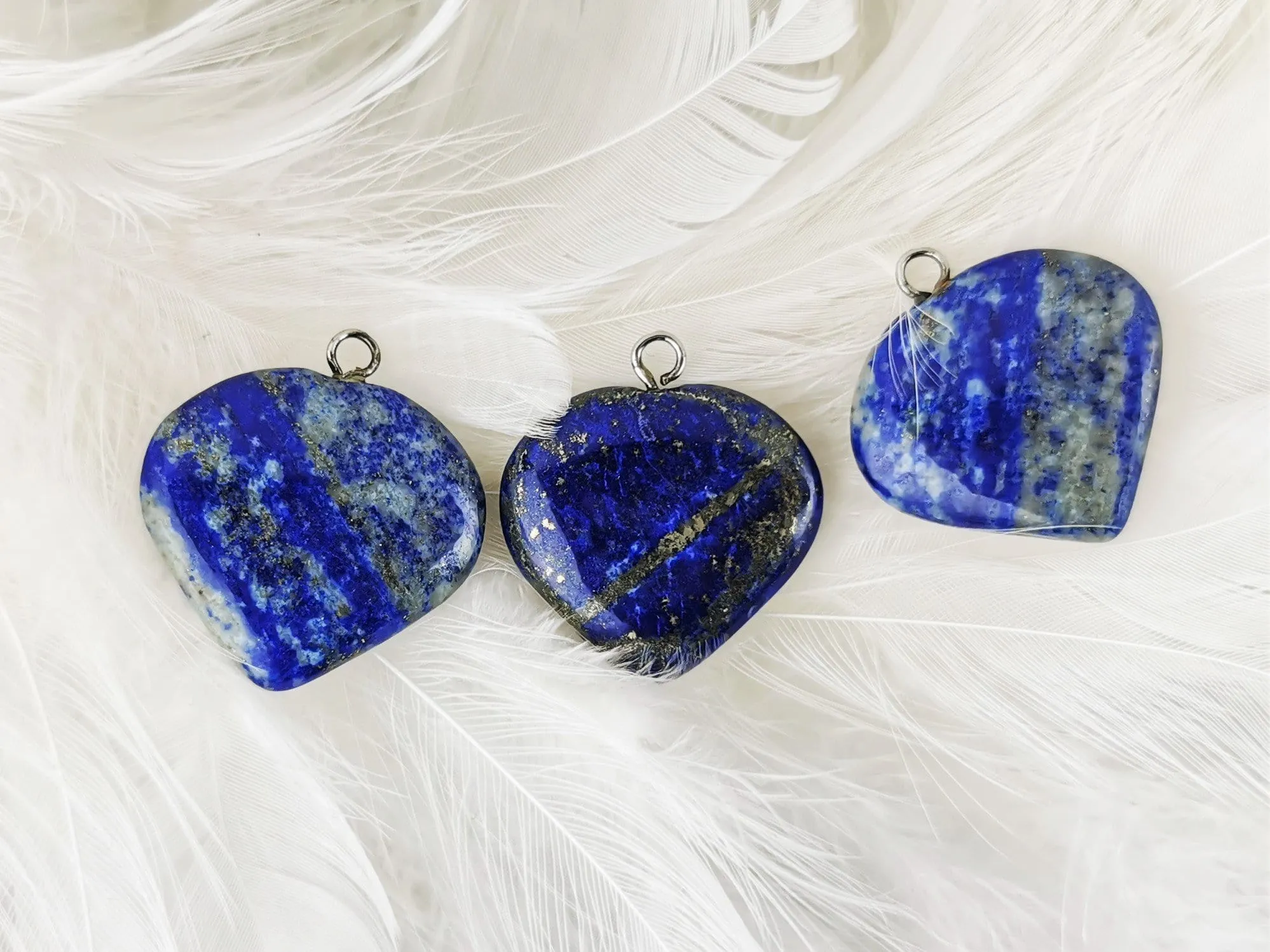 Lapis Lazuli Heart Pendants