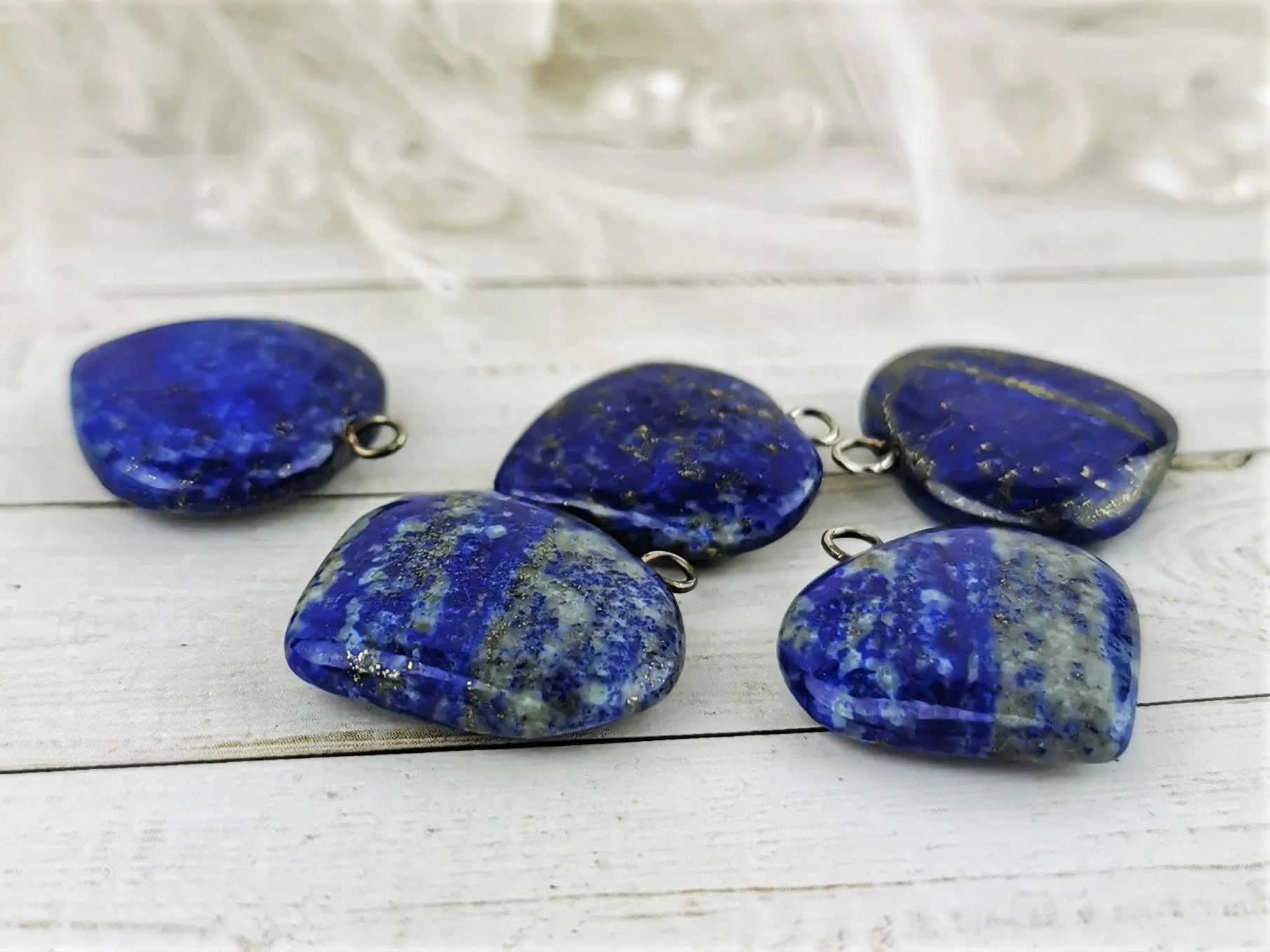 Lapis Lazuli Heart Pendants