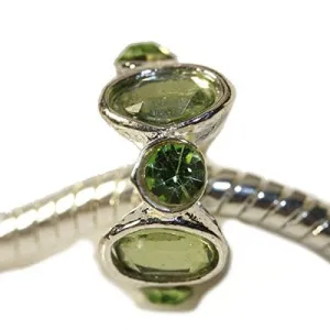 Light Green/period Birthstone  Charm European Bead Compatible for Most European Snake Chain Bracelet