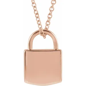 Lock Pendant Necklace (Engrave-able)
