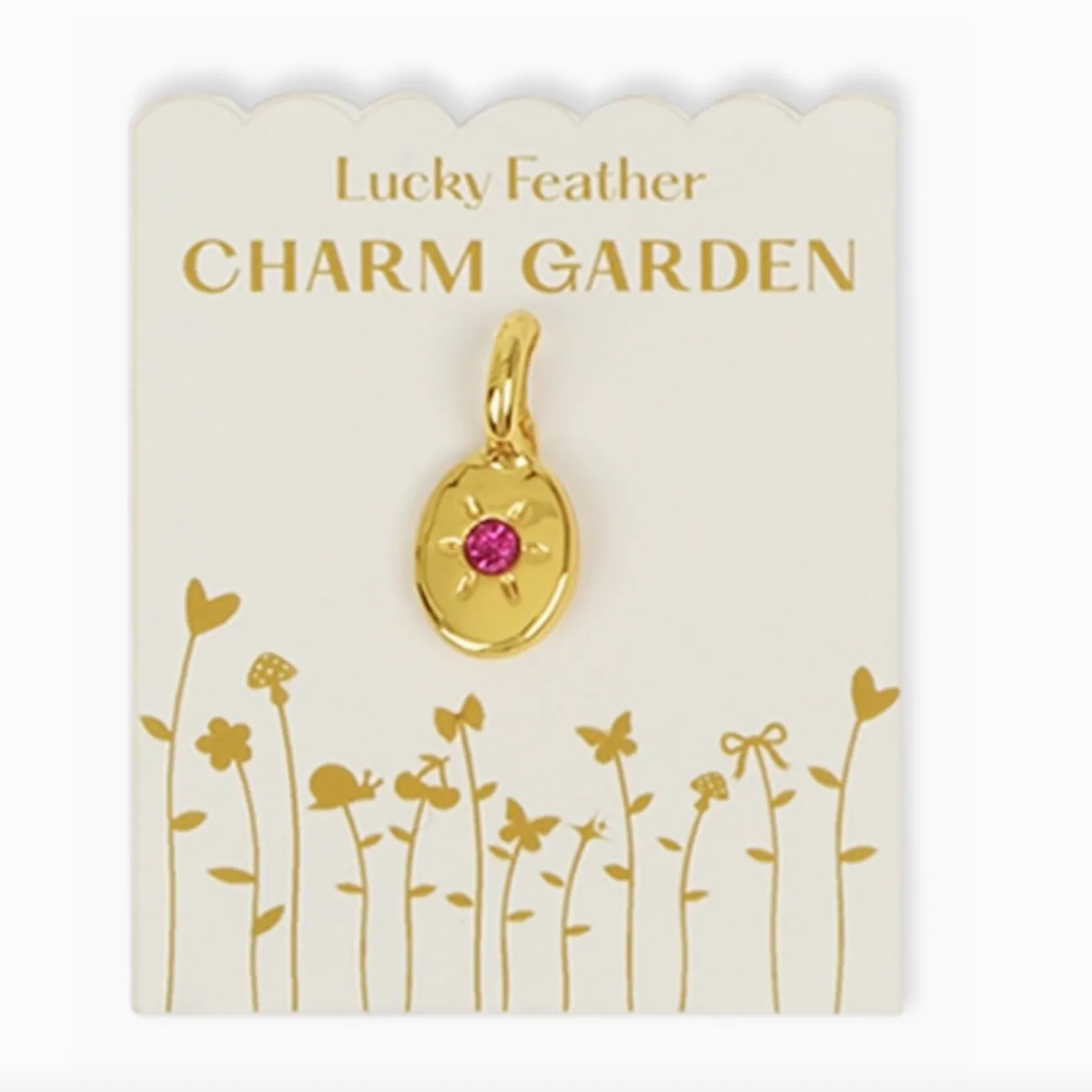 Lucky Feather Birthstone Charms